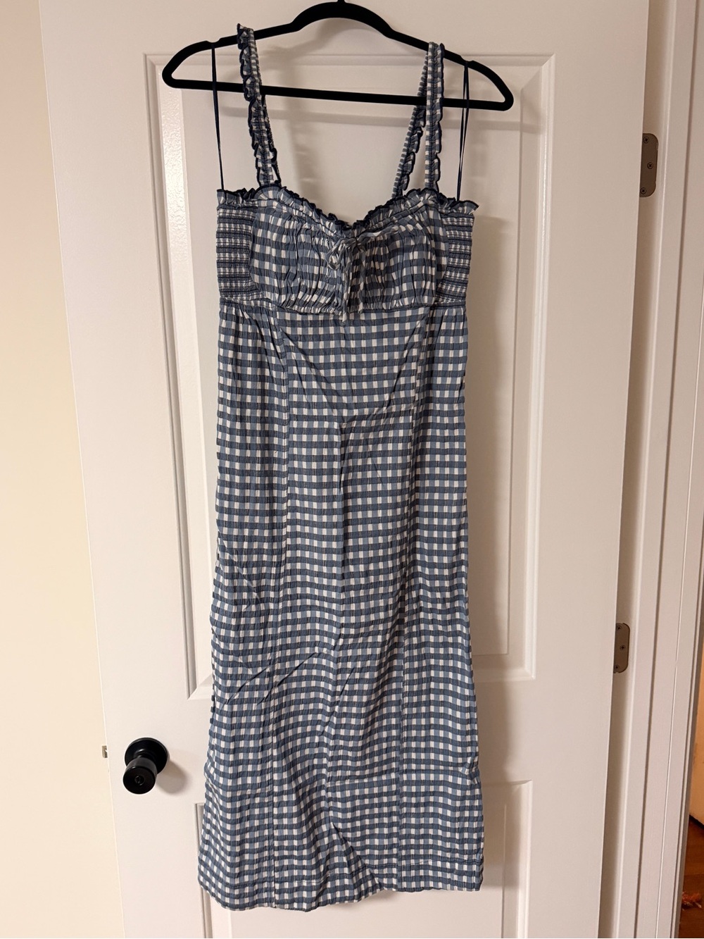 NWT Free People Lucinda Stretch Cotton Dress - Gingham Check - Sz Large - Picture 3 of 12